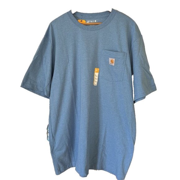 Carhartt Other - Men's Carhartt Pocket Tee Shirt Large Tall Blue Loose Fit K87-M Active Work NWT